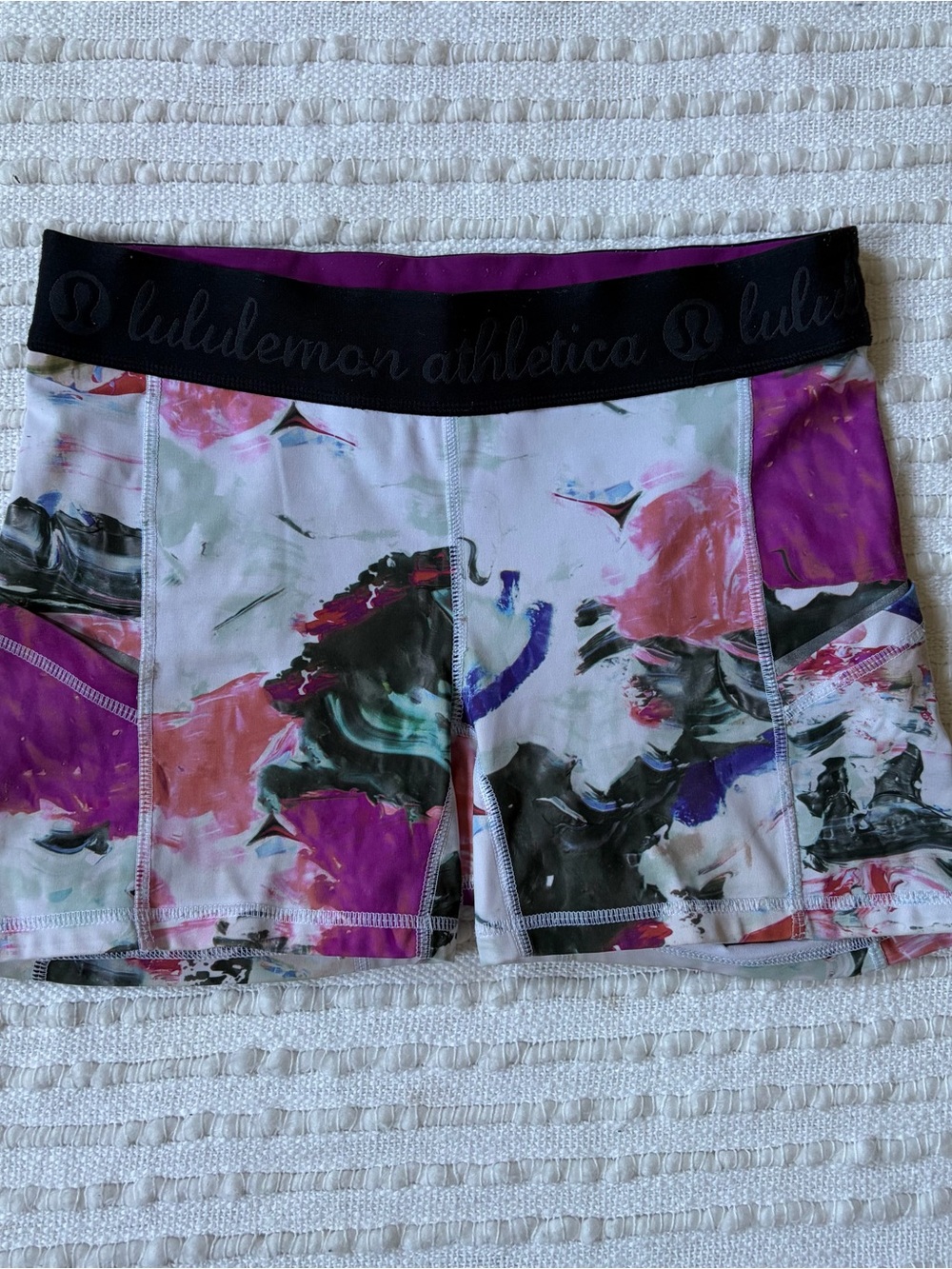 Lululemon What The Sport Biker Short *Full-On Luxtreme Pigment Wave Multi Size 6